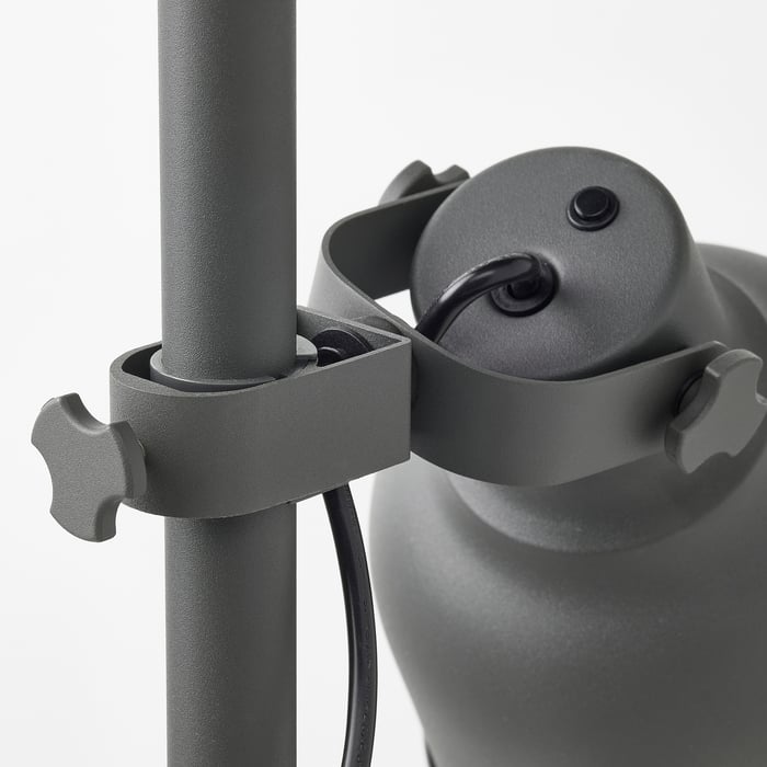 HEKTAR Floor lamp with 3spot, dark grey IKEA