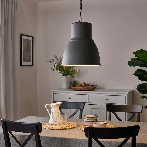 HEKTAR Pendant lamp, dark grey, 38 cm