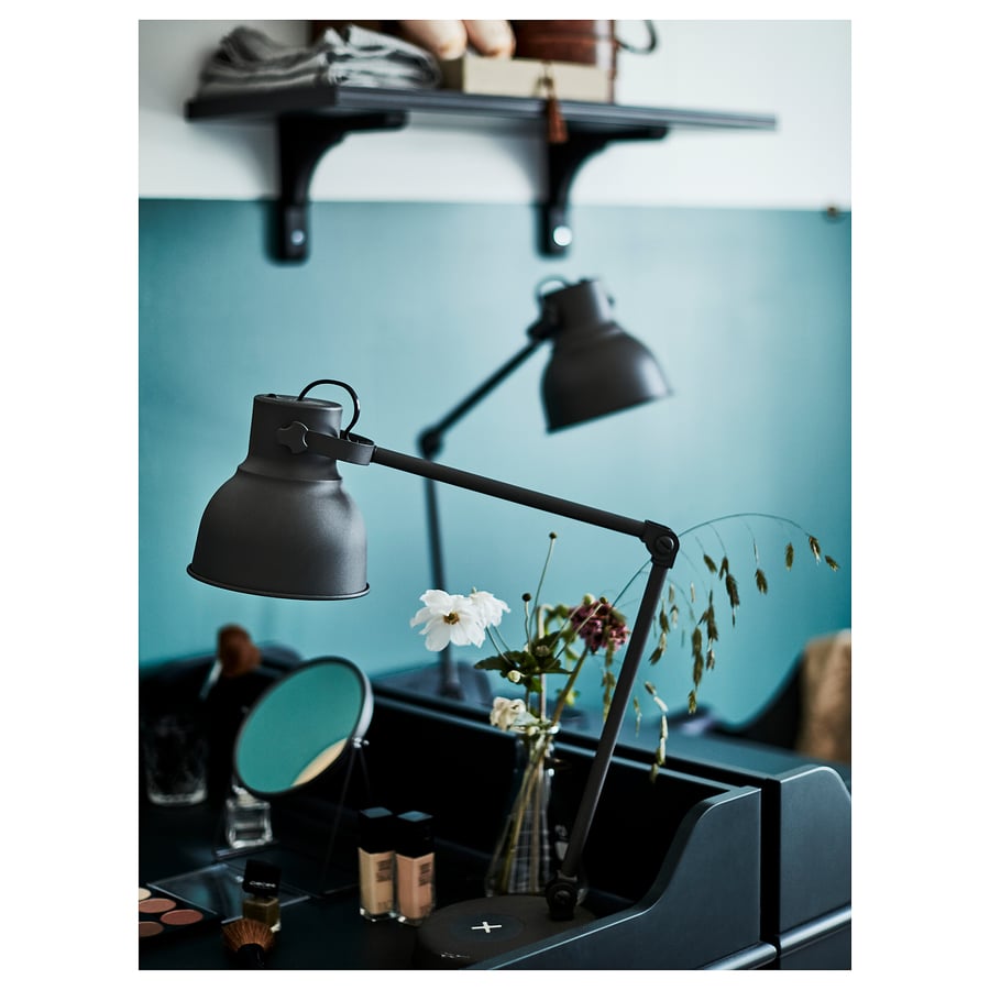 HEKTAR Work lamp with wireless charging, dark grey IKEA