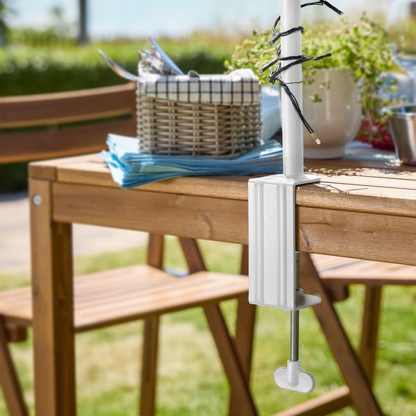 HELGEÖ Decorating rod for table, white adjustable/outdoor indoor, 115/235x116 cm