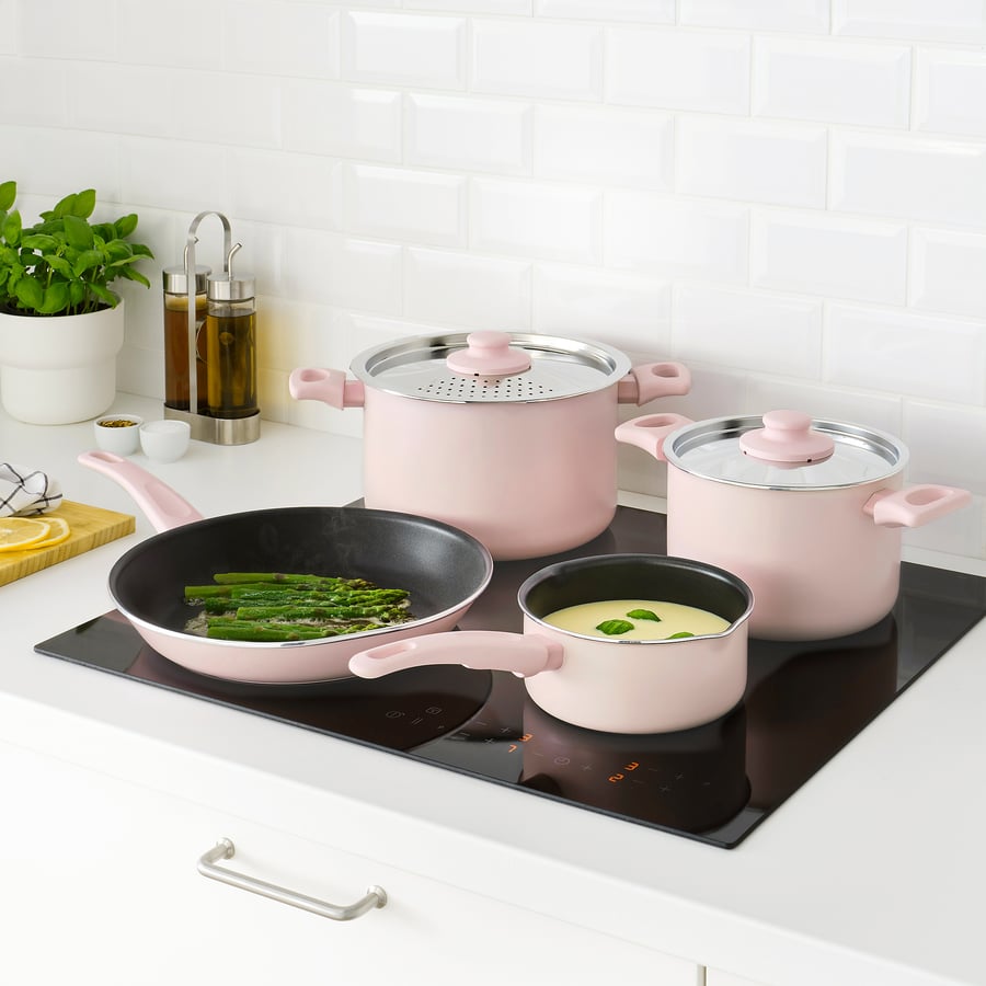 HEMLAGAD 6piece cookware set, light pink IKEA