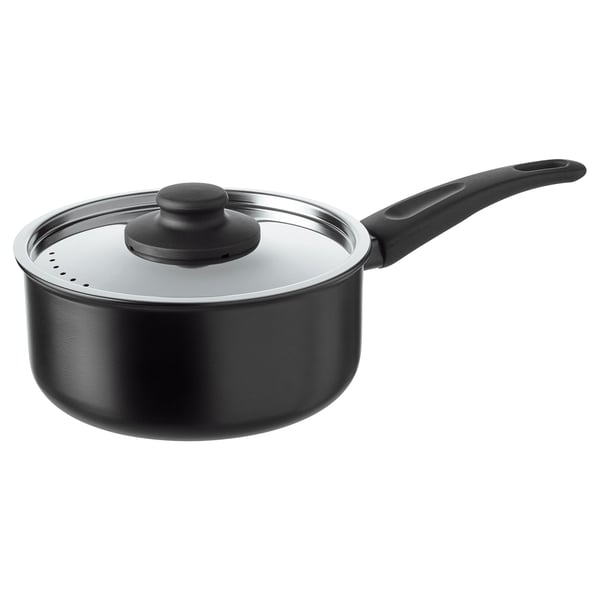 HEMLAGAD Saucepan with lid black IKEA HEMLAGAD Saucepan with lid black IKEA