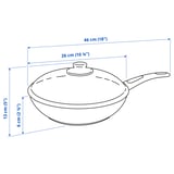 HEMLAGAD Sauté pan with lid, non-stick coating black, 26 cm