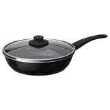 HEMLAGAD Sauté pan with lid, non-stick coating black, 26 cm