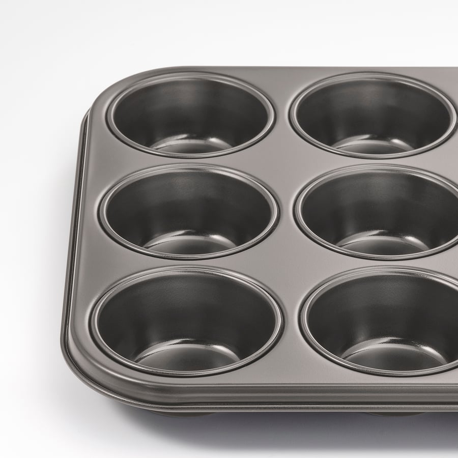 HEMMABAK muffin tin, grey, 38x27 cm IKEA
