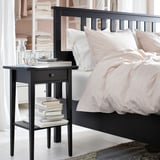 HEMNES Bedside table, black-brown, 46x35 cm