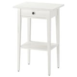HEMNES Bedside table, white stain, 46x35 cm