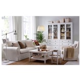HEMNES Glass-door cabinet with 3 drawers, white stain, 90x198 cm