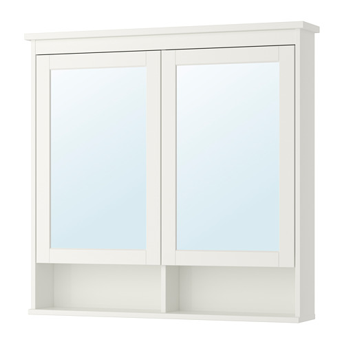 HEMNES Mirror with 2 doors white, 103x16x98 cm IKEA
