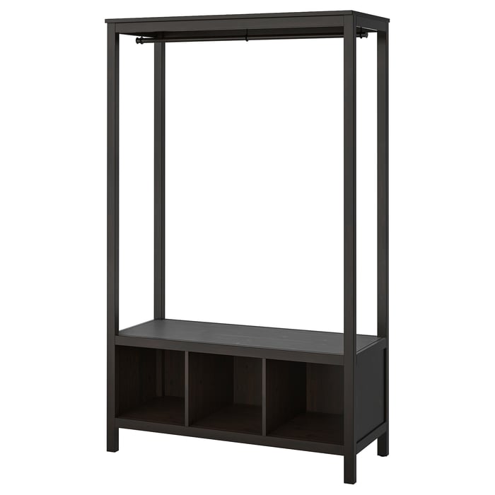 HEMNES Open wardrobe, blackbrown, 120x50x197 cm IKEA