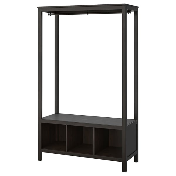 HEMNES Open wardrobe, blackbrown, 120x50x197 cm IKEA