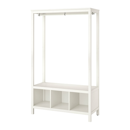 HEMNES Open wardrobe white stained, 120x50x197 cm IKEA