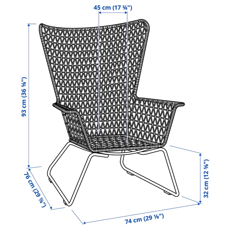 HÖGSTEN Armchair, outdoor, white IKEA