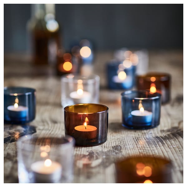 HÖSTAGILLE Candle holder, assorted colours, 6 cm