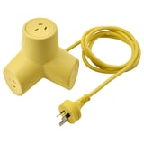 HORNFELS Extension cord, yellow, 1.8 m
