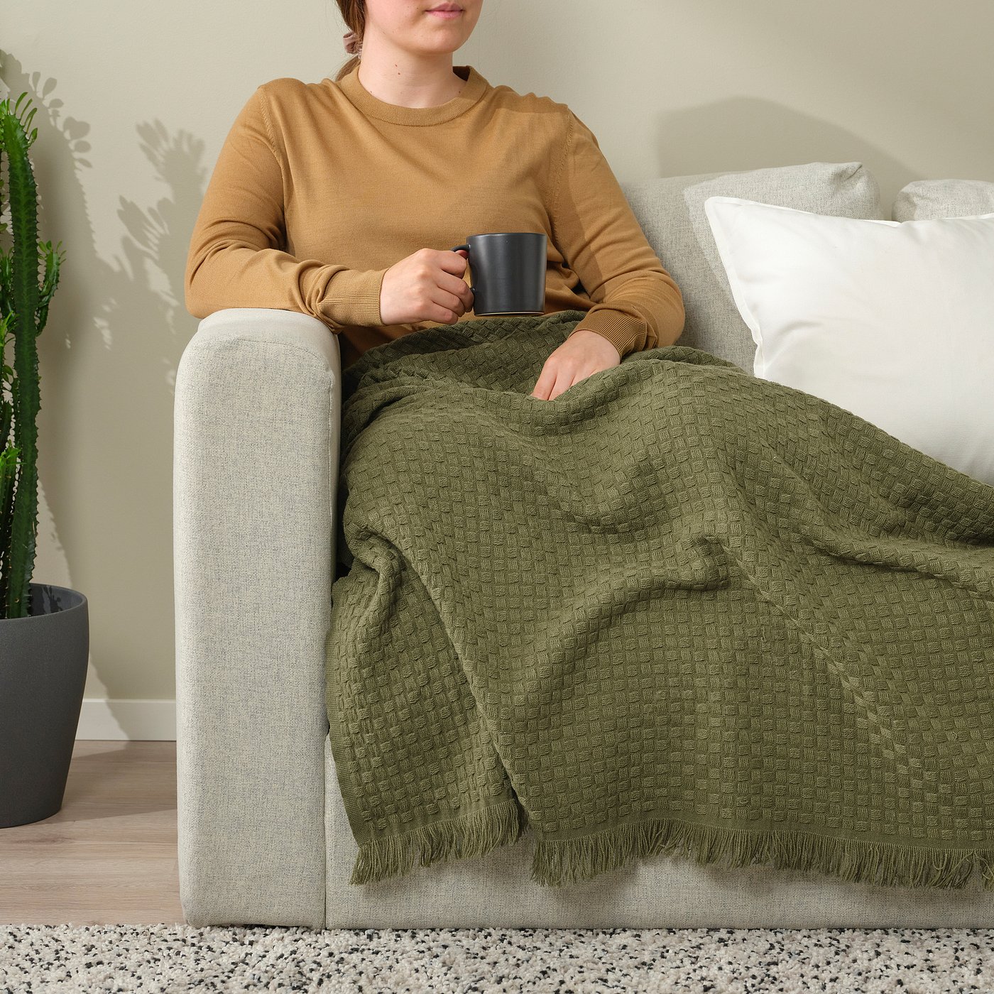 Yellow Green Throw atelieryuwa.ciao.jp