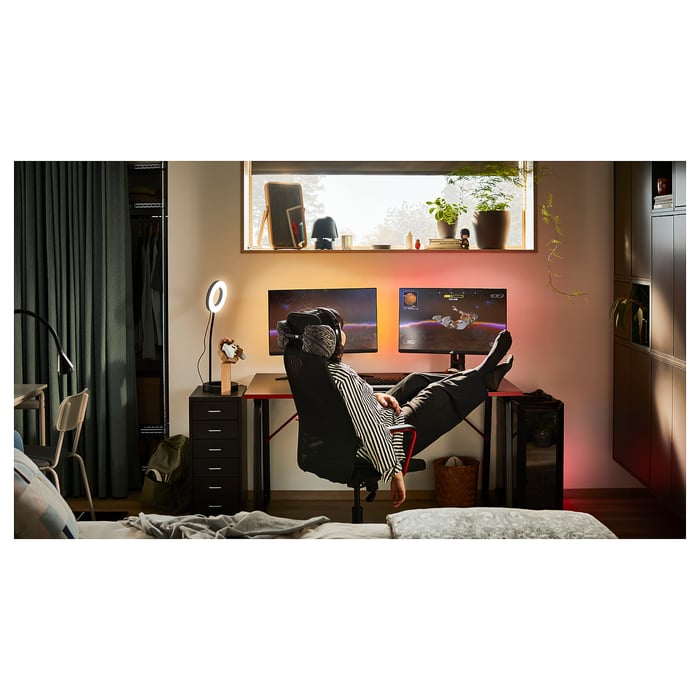 HUVUDSPELARE gaming desk, black, 140x80 cm IKEA