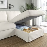 HYLTARP 3-seat sofa w chaise longue, right, Gransel natural