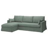 HYLTARP Cover f 3-seat sofa w chs lng, left, Hemmesta grey-green