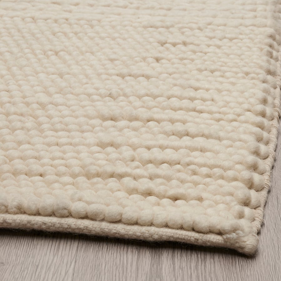IBSKER rug, handmade off-white, 170x240 cm - IKEA