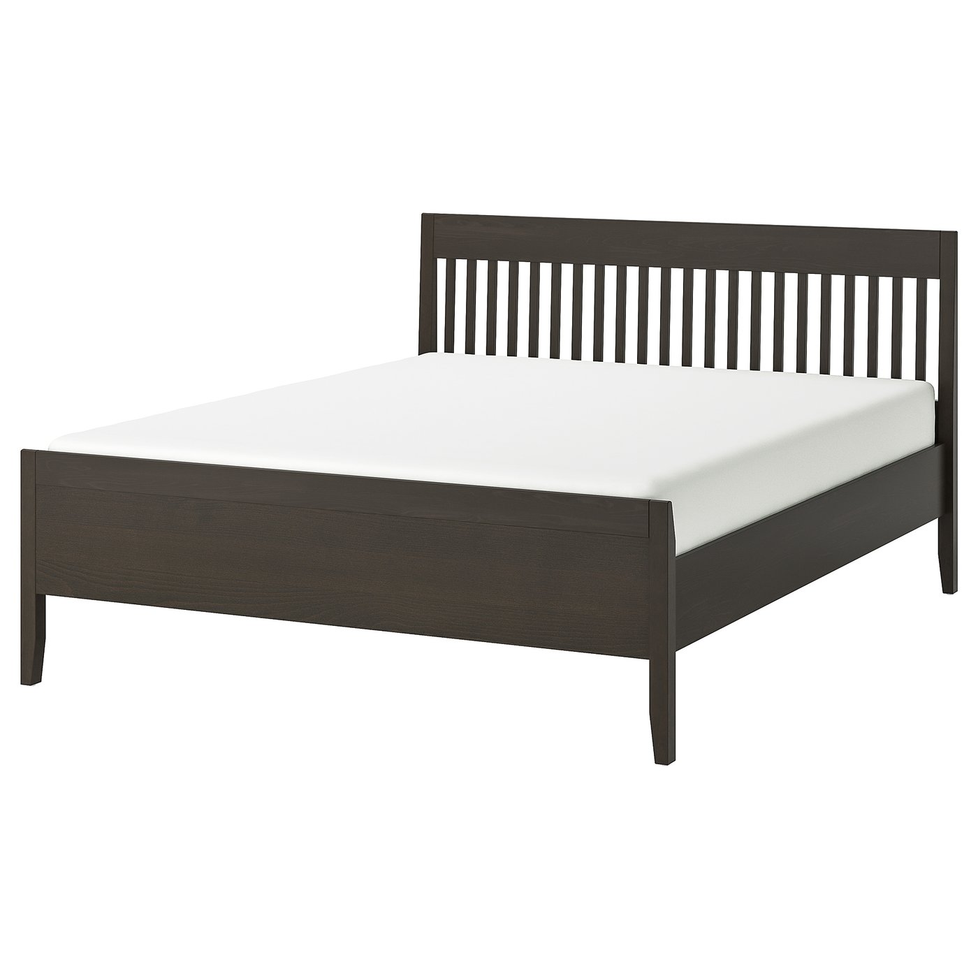IDANÄS Bed frame, dark brown/Lönset, Full/Double IKEA