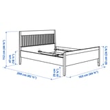 IDANÄS Bed frame, dark brown stained, Queen