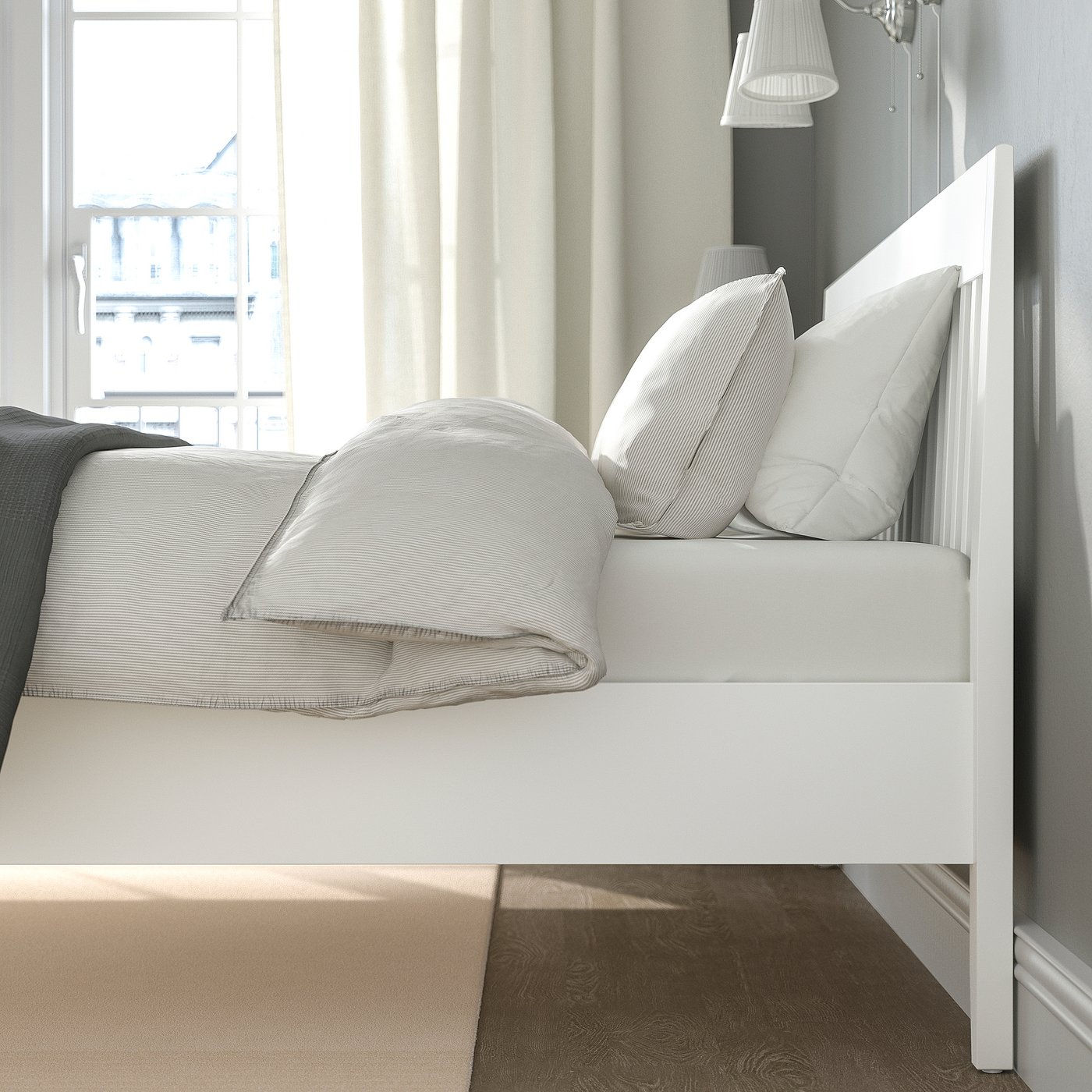 IDANÄS bed frame, white/Luröy, Queen - IKEA