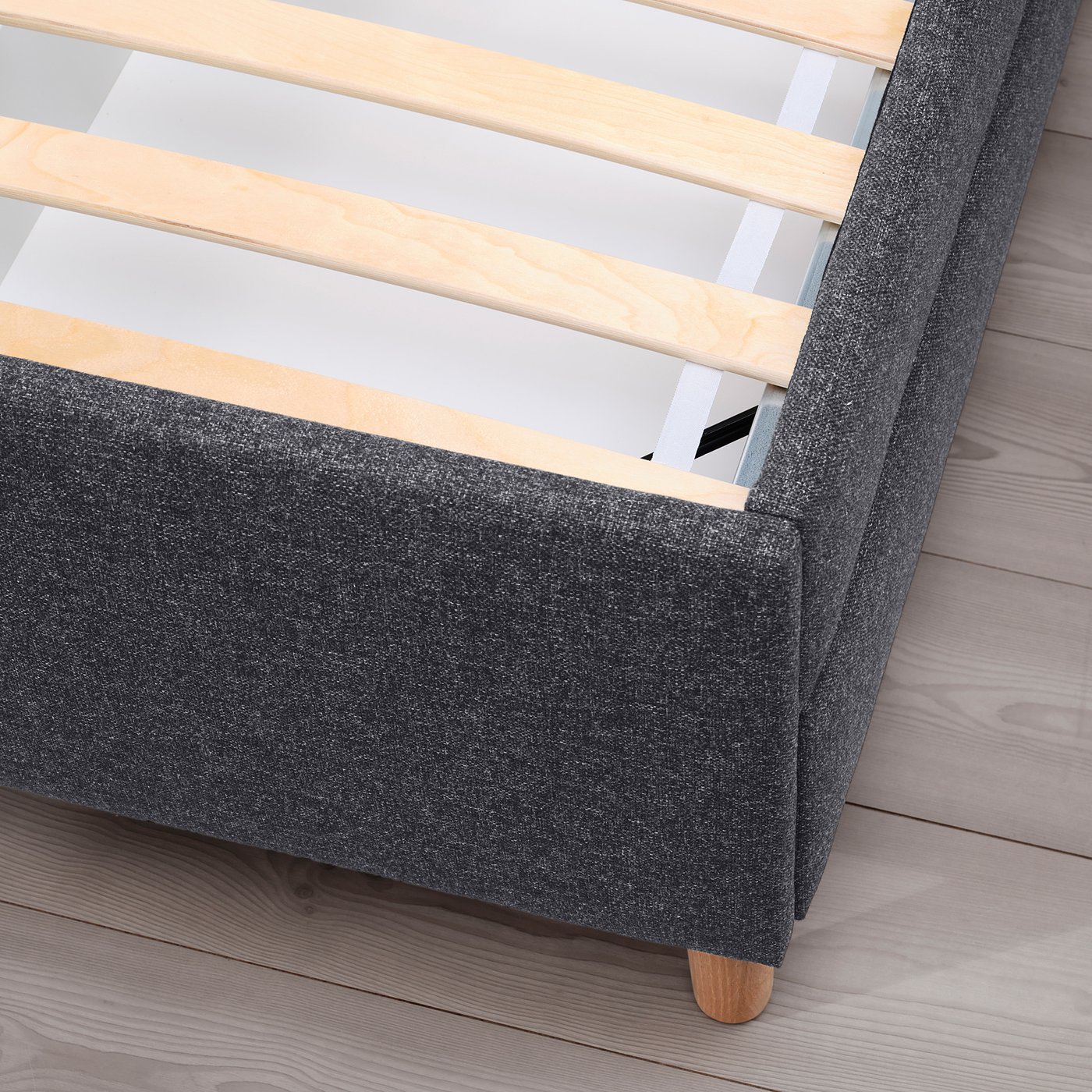 IDANÄS Upholstered storage bed - Gunnared dark grey Queen