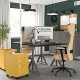 IDÅSEN Desk, black/dark grey, 120x70 cm