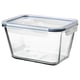 IKEA 365+ Food container with lid, rectangular glass/plastic, 1.8 l