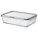 IKEA 365+ Food container with lid, rectangular/glass plastic, 3.1 l