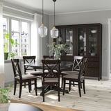 INGATORP Extendable table, black, 110/155 cm