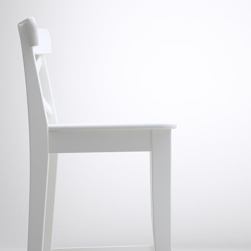 INGOLF Bar stool with backrest, white IKEA