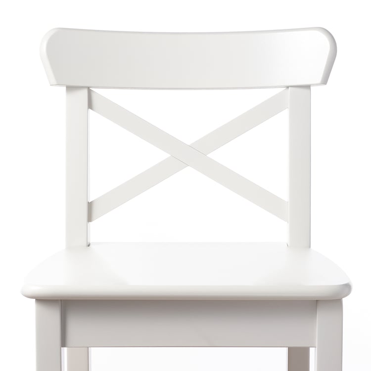 INGOLF Bar stool with backrest, white, 74 cm IKEA