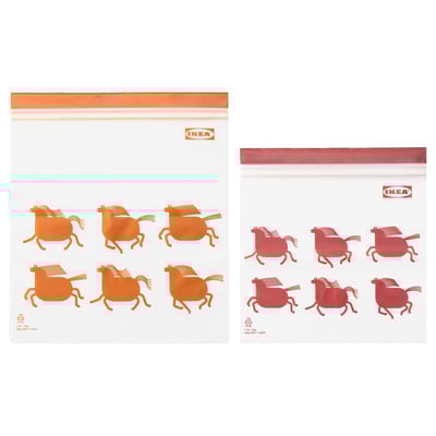 ISTAD Resealable bag, horse red/orange, 2.5/1.2 l
