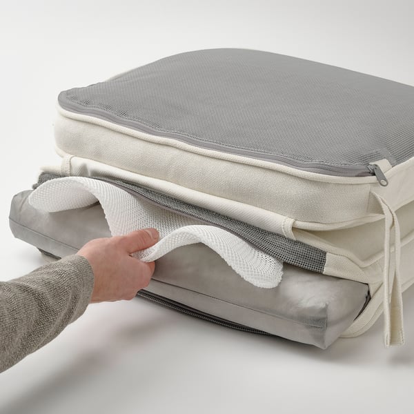 JÄRPÖN/DUVHOLMEN Seat/back cushion, outdoor, white, 116x45 cm