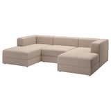 JÄTTEBO 3,5-seat mod sofa w chaise longues, armrests/Samsala grey-beige