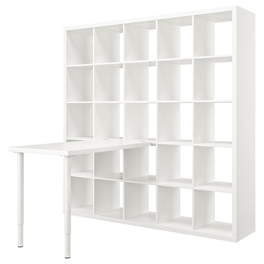 KALLAX / LINNMON desk combination, white, 182x139x182 cm IKEA