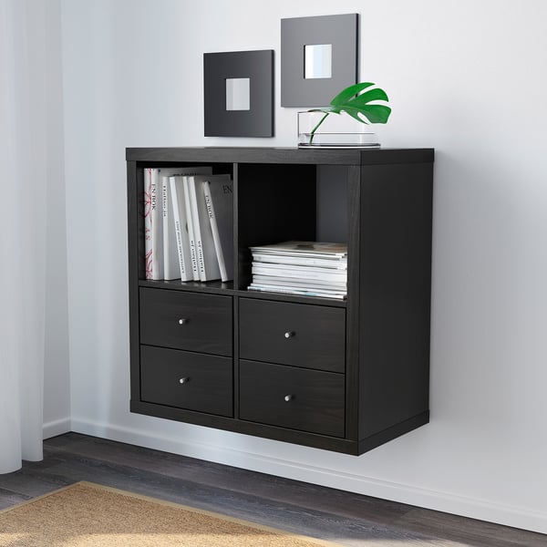 Kallax Shelving Unit Black Brown 77x77 Cm Ikea