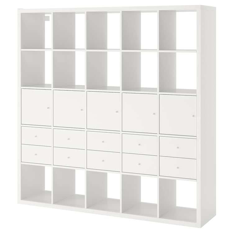 KALLAX shelving unit with 10 inserts, white, 182x182 cm - IKEA