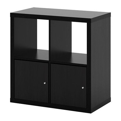 KALLAX Shelving unit with doors blackbrown IKEA