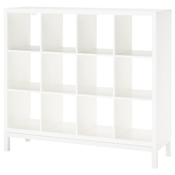KALLAX shelving unit with underframe, white/white, 147x129 cm IKEA