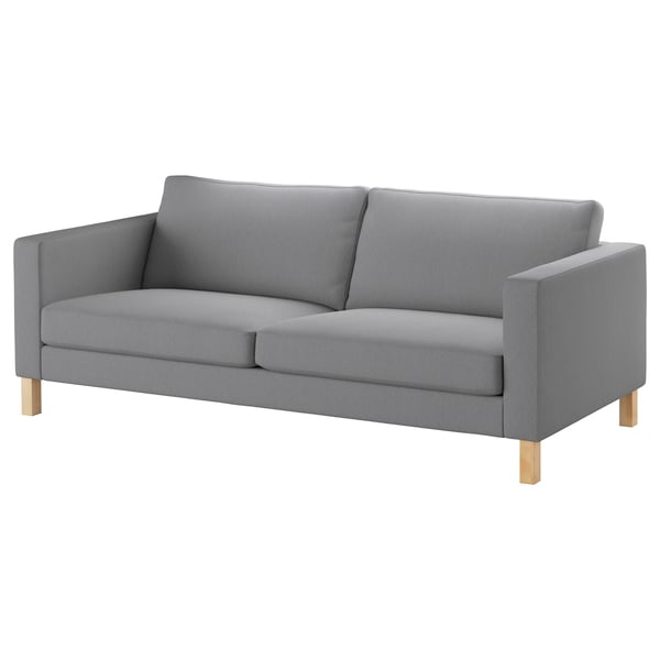 Karlstad Three Seat Sofa Knisa Light Grey Ikea