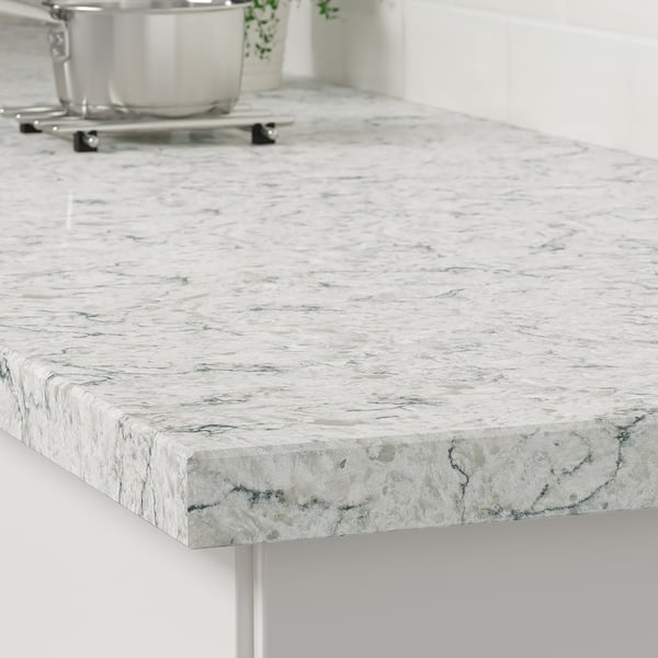 KASKER Custom made worktop, light beige/grey/marble effect quartz, 1