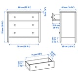 KILBERGET Chest of 3 drawers, white/anchor/unlock-function, 86x78 cm