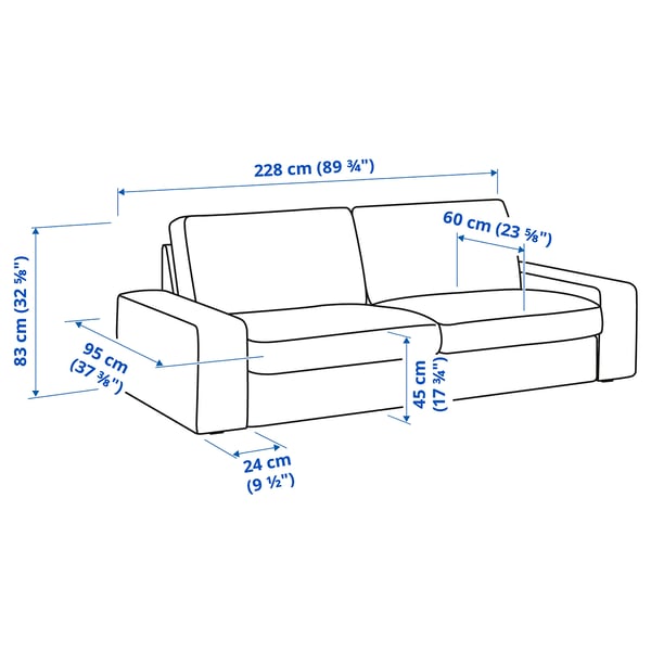 KIVIK 3-seat sofa, Tallmyra blue