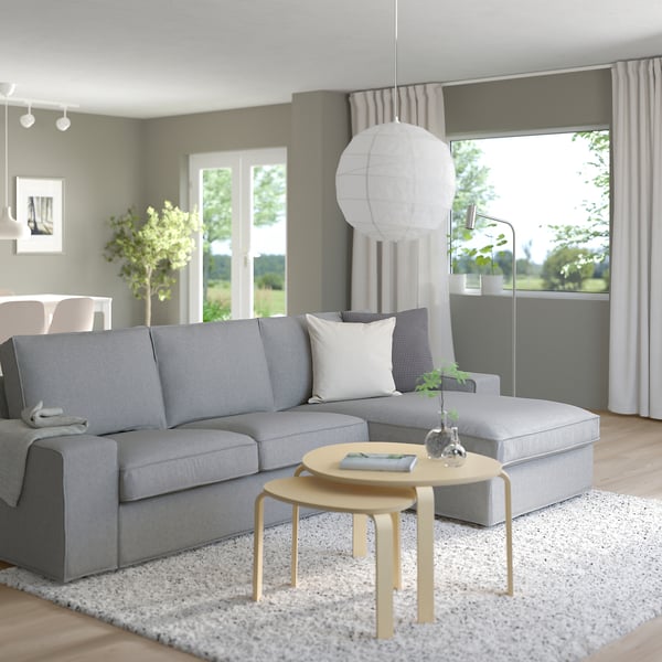 KIVIK 3-seat sofa with chaise longue, Tibbleby beige/grey - IKEA