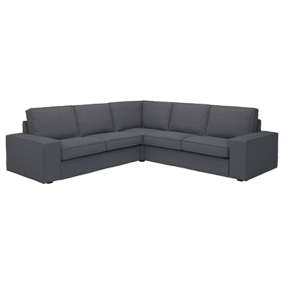 KIVIK Corner sofa, 4-seat, Gunnared medium grey