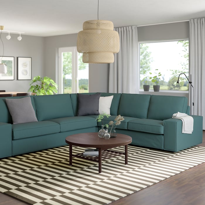 KIVIK corner sofa, 5seat, Kelinge greyturquoise IKEA