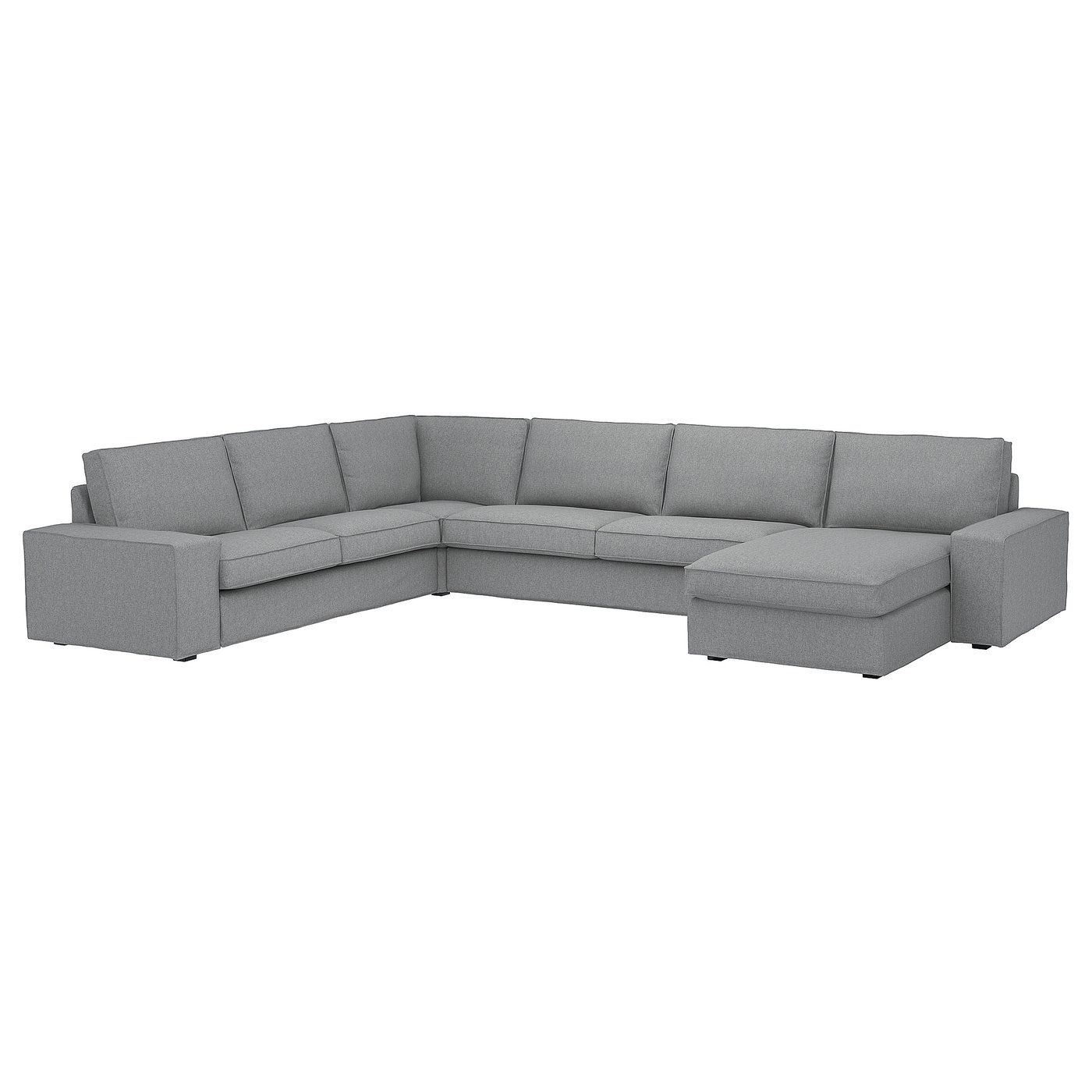 KIVIK corner sofa, 6seat w chaise longue, Tibbleby beige/grey IKEA